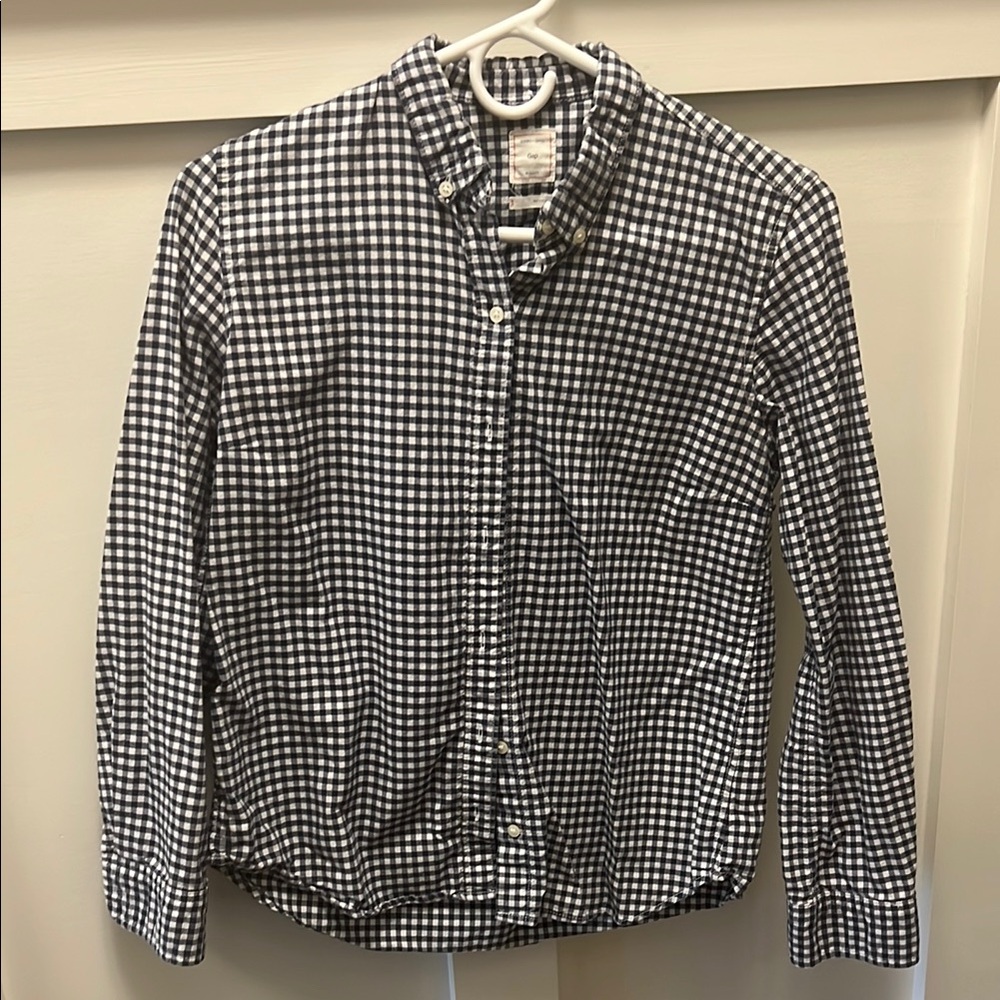 GAP Black and White Gingham Button Down Shirt